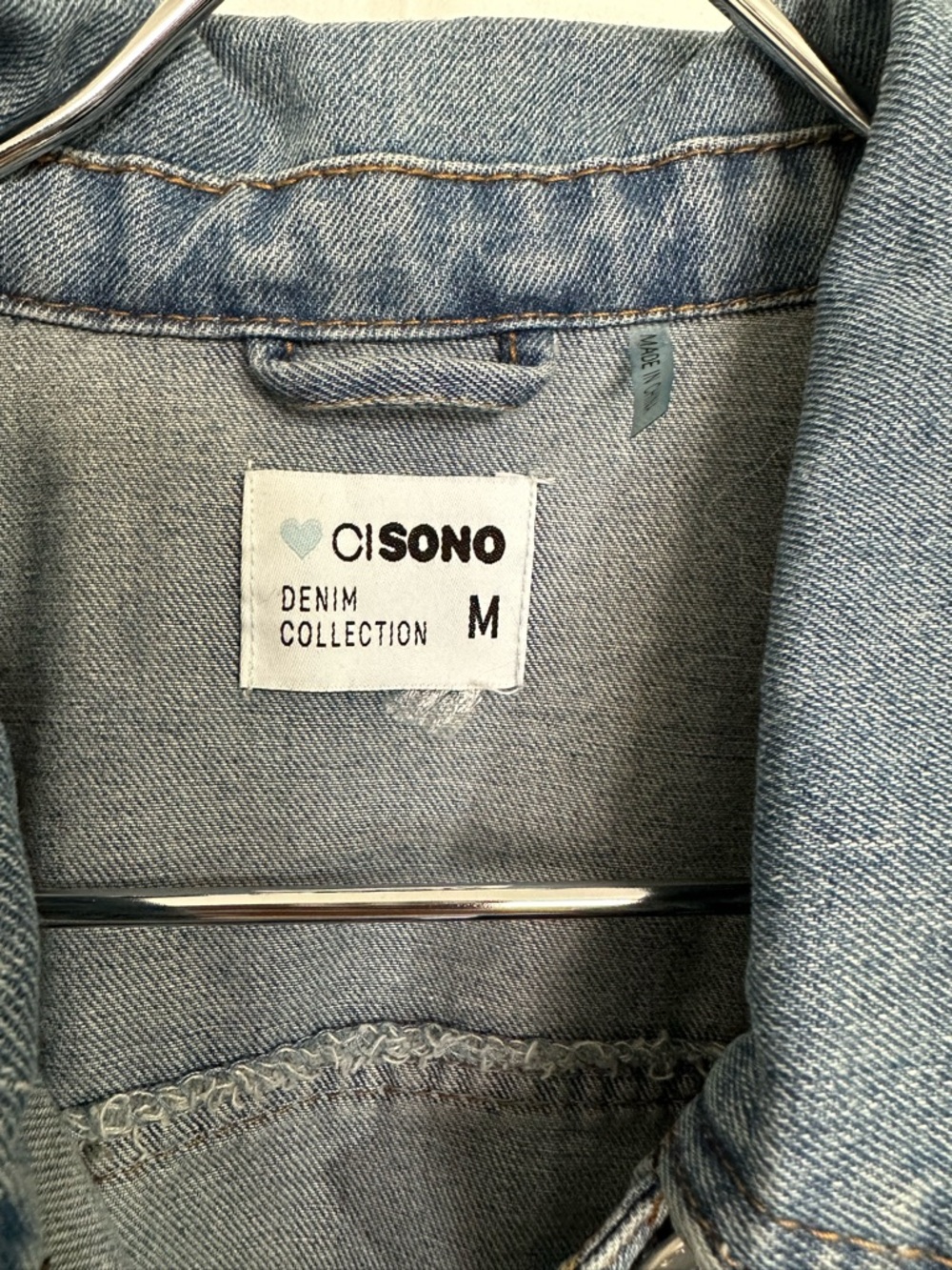 CI SONO Light Blue Denim Cotton Blend Jean Jacket Medium EUC - Picture 3 of 8